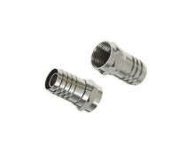 Разъем штекер F на кабель RG-6, SAT-50, SAT-703 под обжим RIPO Standart латунь, никель(упк.10шт.)