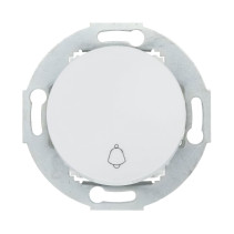 Single-key switch (circuit 1T) with the symbol "bell", 16 A, 250 V (white) Vintage