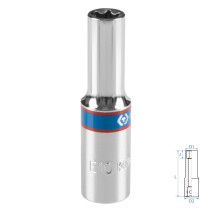 Головка торцевая TORX Е-стандарт 3/8", E10, L = 63 мм KING TONY 327510M