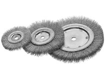 Cylindrical corrugated brush, D125 mm, width 12 mm, stainless corrugated wire ROF 0.30 mm