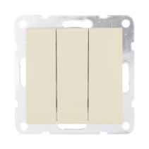 Switch 3-cl.(diagram 1+1+1 ) 16 A, 250 B (beige matte) LK80