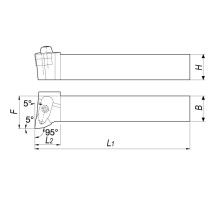 Turning holder DWLNR2525M06 for external turning right