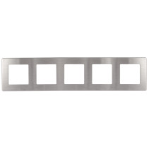 Frame for sockets and switches ERA Series 12 12-5105-03 for 5 posts, Satin, aluminum