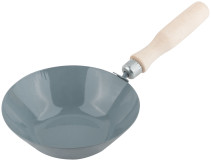 Construction bucket with a platform, wooden handle