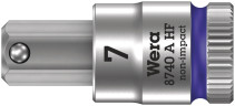8740 A Hex-Plus HF Zyklop Головка торцевая со вставкой под внутренний шестигранник, DR 1/4", с функцией фиксации крепежа, 7 x 28 мм