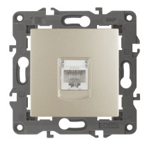 Розетка ЭРА Elegance 14-3107-04 информационная RJ45 IP20 шампань