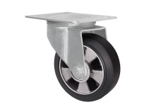 Колесная опора д.160 мм промышленная поворотная с панелью крепления черная резина