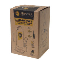 Домкрат гидравлический ER-80121 бутылочный с клапаном 12т, ремкомплект (выс. подъема 235-445мм) ЭВРИКА /1/2