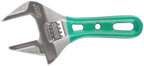 Adjustable "Smart" wrench, CrV, shortened, narrow jaws, scale, extra magnification.Grip 135mm (36mm)