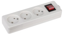 ERA K-3s block 3 sockets without grounding with switch white