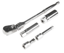A set of magnetic end heads for spark plugs with a lock (ratchet,extension cord,head) JTC