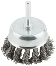 Корщетка, тип "чашка", со штифтом, стальная витая проволока 65 мм
