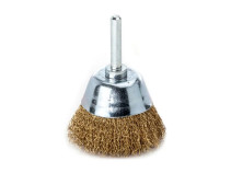 Щетка чашечная гофрированная, Д50 мм, хвостовик 6 мм, латунная гофрированная проволока MES 0,30 мм