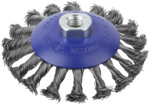 Щетка для УШМ, М14, тип "Тарелка", крученая проволока 0,5 мм, 115 мм, блистер, CUTOP Profi