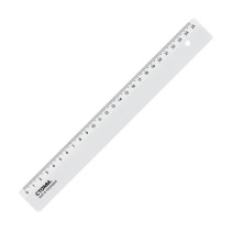 Ruler 25cm STAMM, plastic, opaque, white