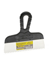 Шпатель зубчатый нержавеющий 200 мм, зуб 4х4 мм, ЧЕГЛОК (70)