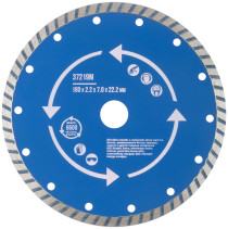 Диск отрезной алмазный "турбо" (сухая и влажная резка) 180 х 2,2 х 7 х 22,2 мм