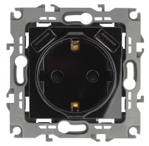 Розетка ЭРА Серия 12 12-4109-06 2P+E 16A-250В штор. с 2xUSB 5В-3А чёрный
