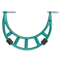 Micrometer for external measurements with a retractable cuff of a replaceable nozzle 3205-1200
