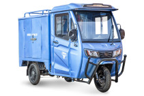 Грузовой электротрицикл Rutrike КАРГО Кабина Дуал, темно-синий