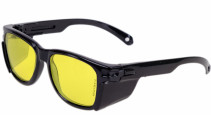 Safety glasses open O80 Zebra StrongGlass (2-1.2 pcs) frame O3 black, yellow, 30 pcs.