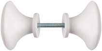 White plastic door handle-button