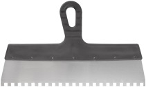 Stainless steel serrated facade spatula 350 mm / tooth 8 mm