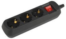Block ERA KX-3es-B 3 Sockets with earthing switch black