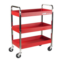 Tool trolley 3 sections red with open JTC compartment