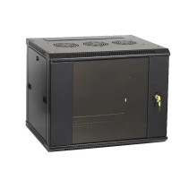 Шкаф телекоммуникационный Ripo 066045GM/B 19" настенный 6U 600х450 черный, дверь стекло