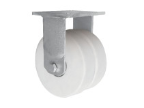 Колесная опора д.200 мм неповоротная сдвоенная большегрузная точеный полиамид