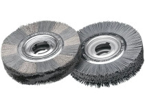 Щетка цилиндрическая гофрированная, Д250 мм, ширина 60 мм, нержавеющая гофрированная проволока ROF 0,20 мм (1/2) и нейлон абразив K 120/0,60 мм (1/2), посадочное отверстие 100 мм