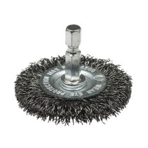 Щетка 623 нерж диск., гофр. для дрелей Эксперт 6гр хв 6.35 мм D100 мм уп. 1/15/45