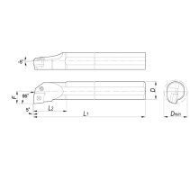 Turning holder S32S-PCLNR12 boring right