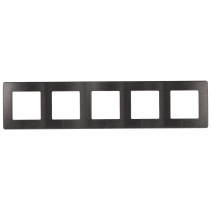 Frame for sockets and switches ERA Series 12 12-5105-12 for 5 posts, Satin, graphite