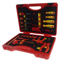 Набор инструментов 22 предмета слесарно-монтажный 3/8" 10-24мм изолированных в кейсе JTC