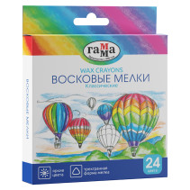 Wax crayons Gamma "Classic", 24 colors, triangular, cardboard. packaging, European weight