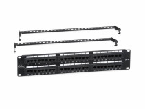 Патч-панель 19" (2U) Ripo, 48 портов RJ-45, категория 6a, Dual IDC, с задним кабельным организатором