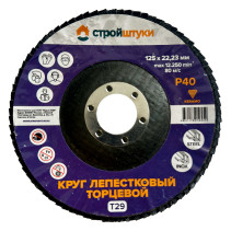 Круг лепестковый 125 мм Р40 Т29 Стройштуки фиолетовый чашка