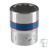 Головка торцевая стандартная двенадцатигранная 1/4", 14 мм KING TONY 233014M