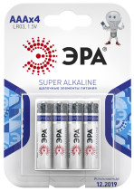 Батарейки ЭРА LR03-4BL SUPER Alkaline