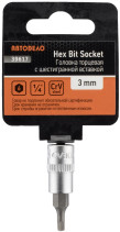 Головка со вставкой шестигранник 3mm (1/4";L=38mm) АвтоDело (39617)