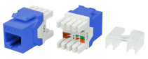 KJ8-8P8C-C6-180-BL Вставка Keystone Jack RJ-45(8P8C), категория 6, тип 180 градусов, синяя