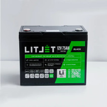 Lithium battery traction lithium JET series BLACK LiFePO4 12V 75 Ah 960WH IP65