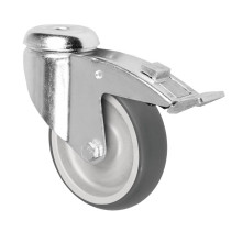 Колесная опора аппаратная под болт М12 с тормозом, d = 125 мм