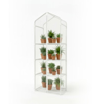 Greenhouse greenhouse on the windowsill Geoplastboard 59x39x160 cm 4 shelves with cover color white