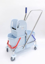 ACG Trolley ACG 2x17 L with squeeze bucket GREY base chrome 1030082