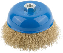 Korschetka, type "cup", nut M14, steel latuned wavy wire 125 mm