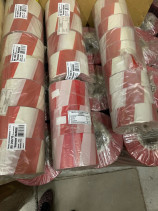 Protective tape LO-100/50 "Economy" length 100m, width 50 mm, thickness 35mm (White and red) MALIEN
