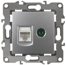 Розетка ЭРА Серия 12 12-3110-03 комбинированная RJ45+TV IP20 алюминий